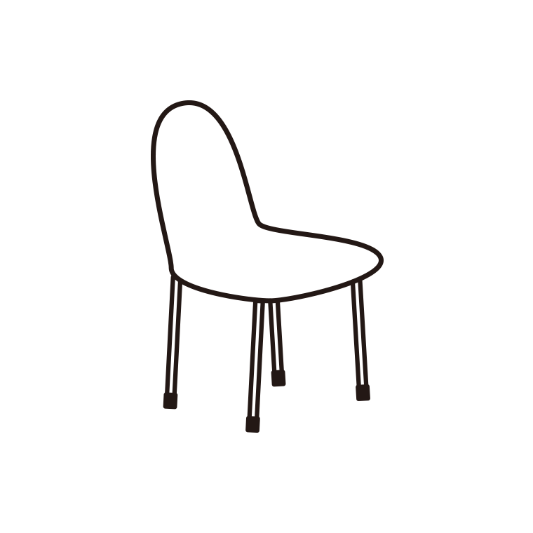 椅子のイラスト【線のみ】透過PNG