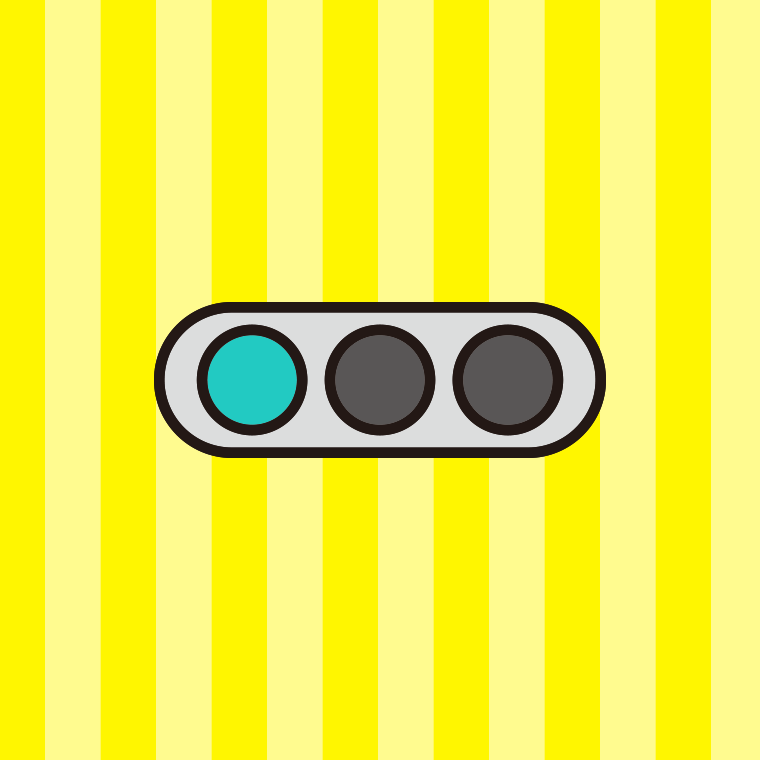 信号機（青）のイラスト【色、背景あり】PNG