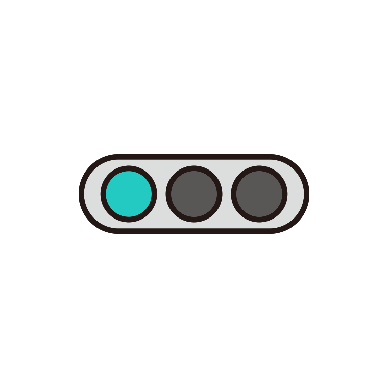 信号機（青）のイラスト【色あり、背景なし】透過PNG