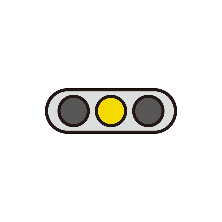 信号機（黄色）のイラスト【色あり、背景なし】透過PNG