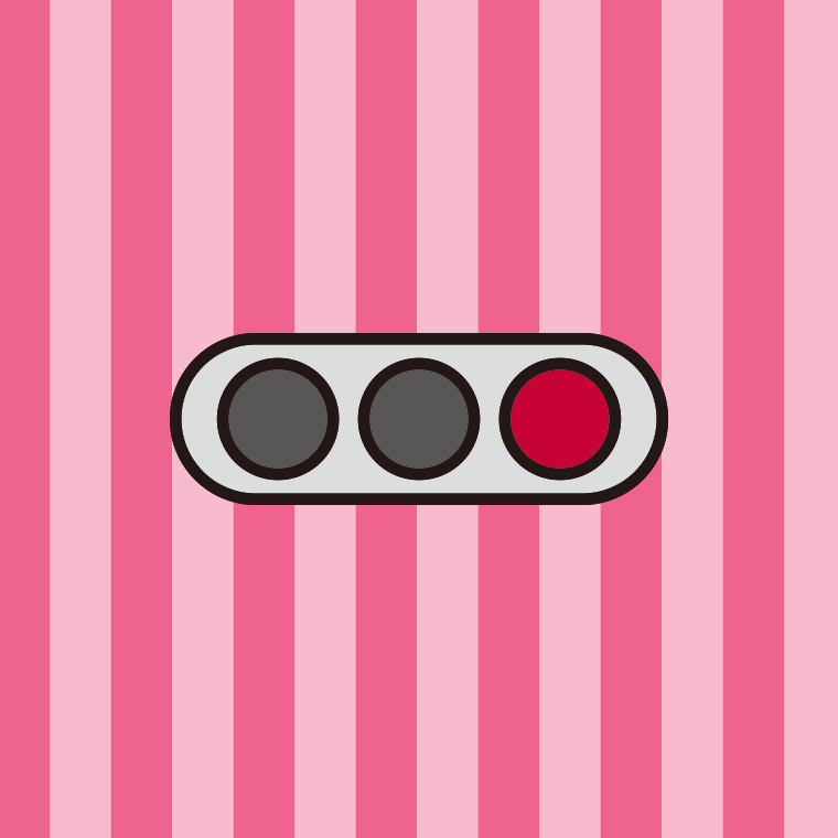 信号機（赤）のイラスト【色、背景あり】PNG