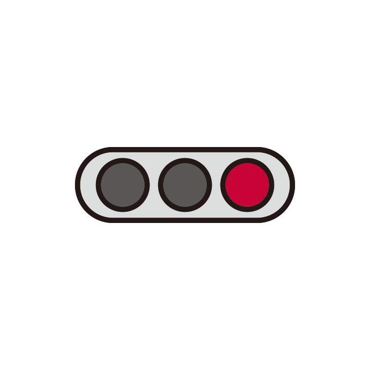 信号機（赤）のイラスト【色あり、背景なし】透過PNG