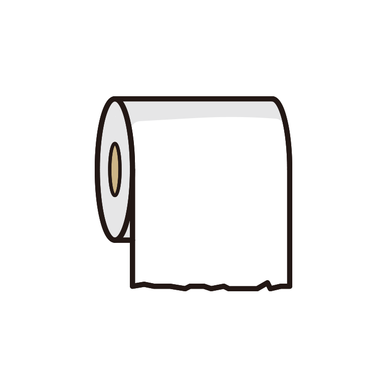 トイレットペーパーのイラスト【色あり、背景なし】透過PNG