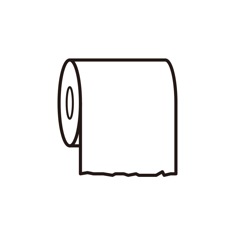 トイレットペーパーのイラスト【線のみ】透過PNG