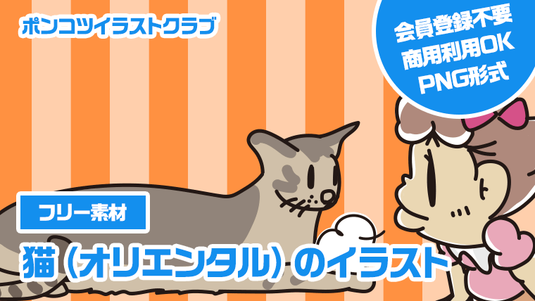 【フリー素材】猫（オリエンタル）のイラスト