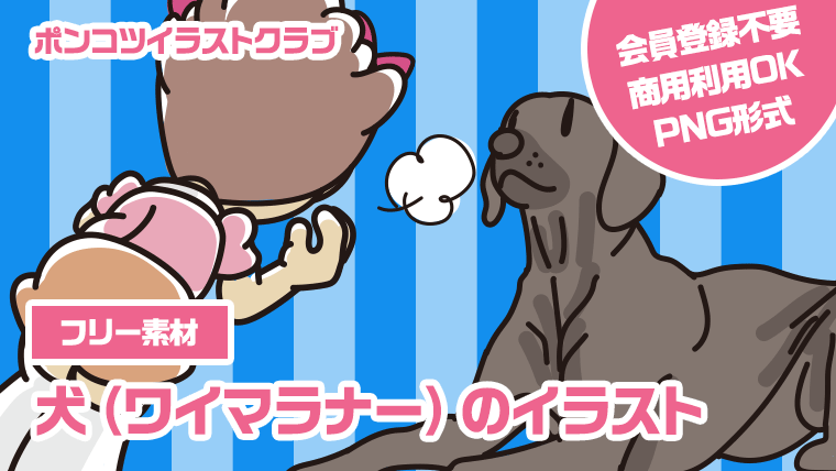 【フリー素材】犬（ワイマラナー）のイラスト