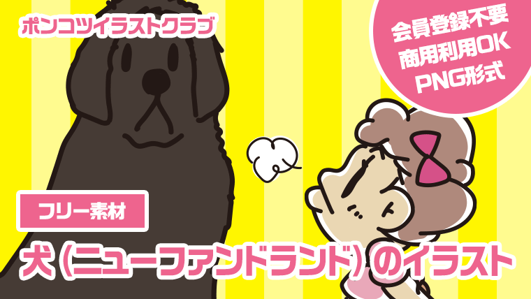 【フリー素材】犬（ニューファンドランド）のイラスト