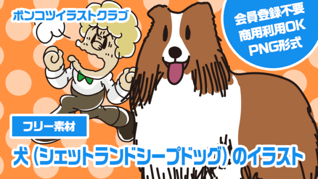 【フリー素材】犬（シェットランドシープドッグ）のイラスト