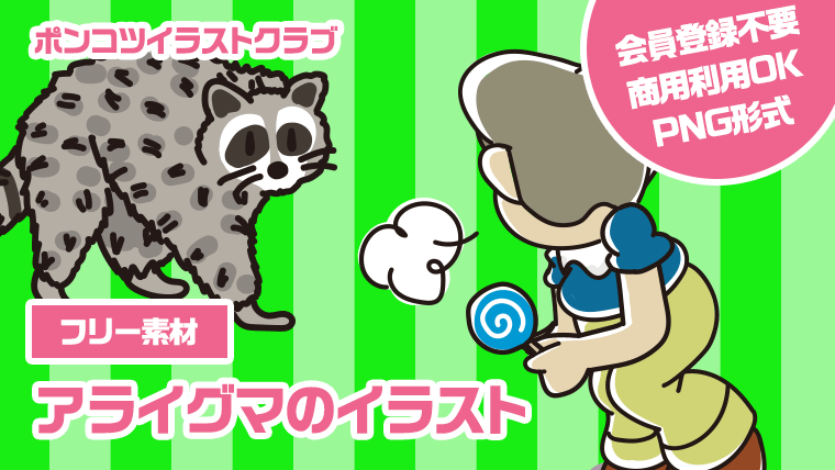 【フリー素材】アライグマのイラスト