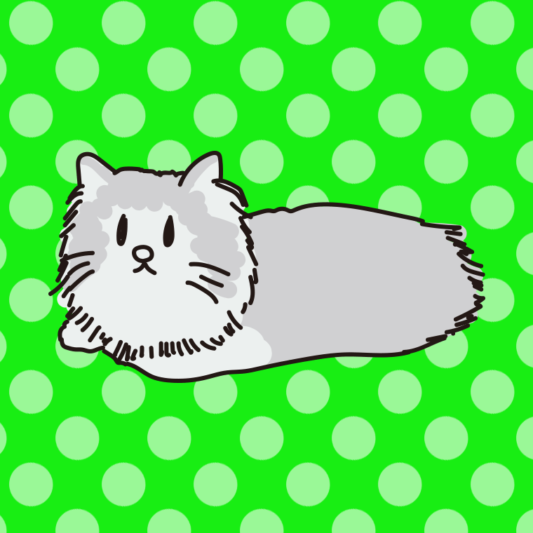 猫（ラガマフィン）のイラスト【色、背景あり】PNG