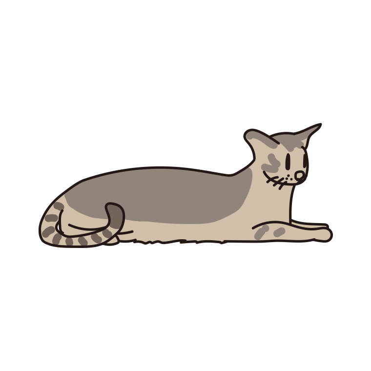 猫（オリエンタル）のイラスト【色あり、背景なし】透過PNG