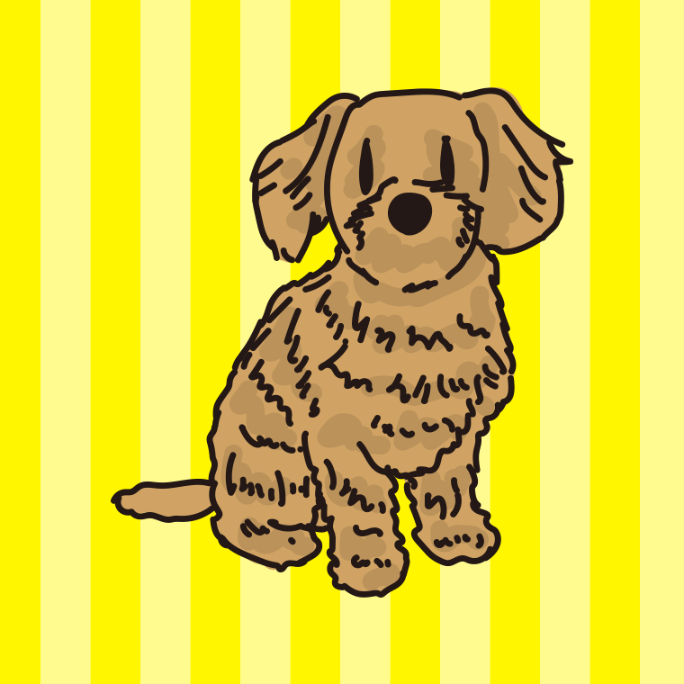 犬（ダップー）のイラスト【色、背景あり】PNG