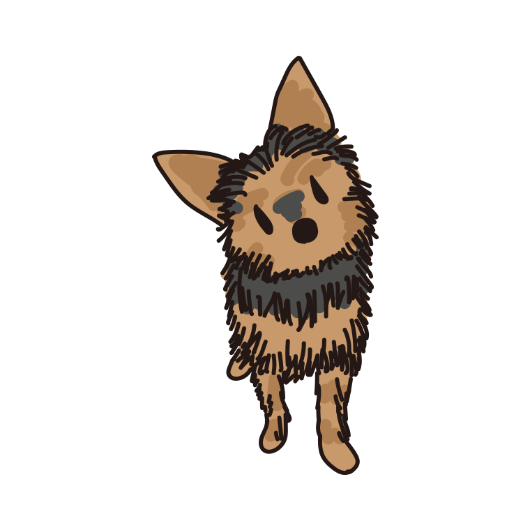 犬（ヨーチー）のイラスト【色あり、背景なし】透過PNG