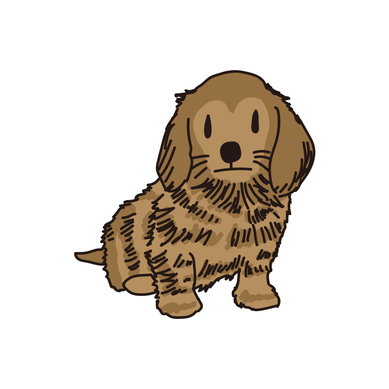 犬（カニンヘンダックスフンド）のイラスト【色あり、背景なし】透過PNG