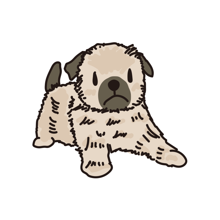 犬（パグズー）のイラスト【色あり、背景なし】透過PNG