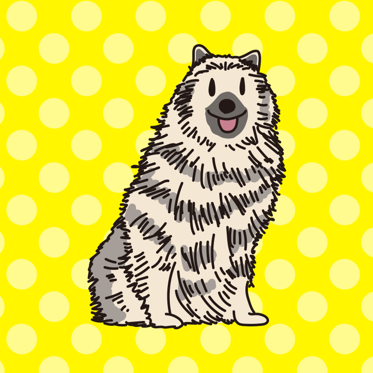 犬（キースホンド）のイラスト【色、背景あり】PNG