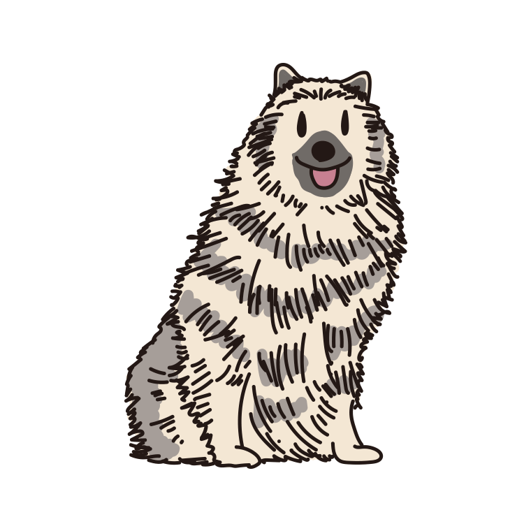 犬（キースホンド）のイラスト【色あり、背景なし】透過PNG