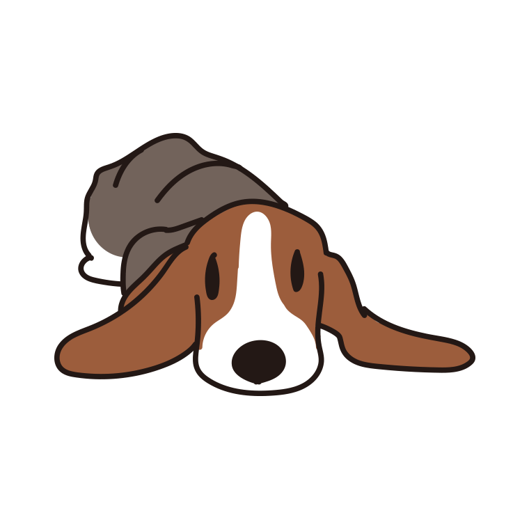 犬（バセットハウンド）のイラスト【色あり、背景なし】透過PNG