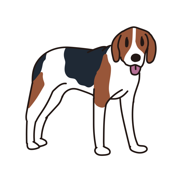 犬（ハリア）のイラスト【色あり、背景なし】透過PNG