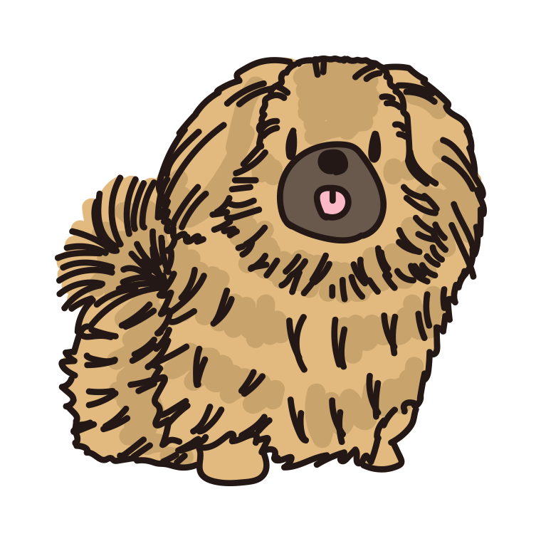 犬（ペキニーズ）のイラスト【色あり、背景なし】透過PNG