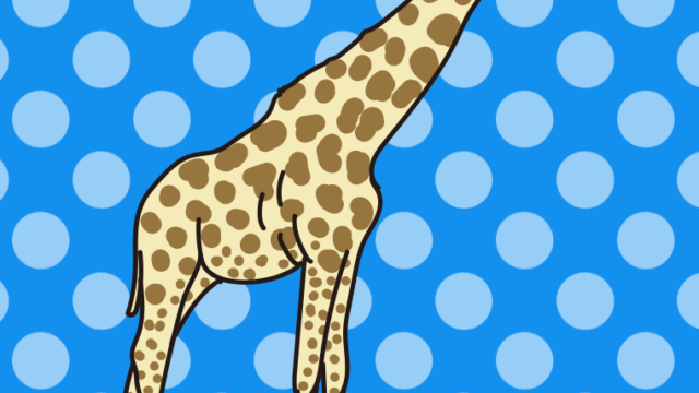 キリンのイラスト【色、背景あり】PNG