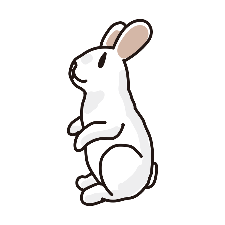 ウサギのイラスト【色あり、背景なし】透過PNG