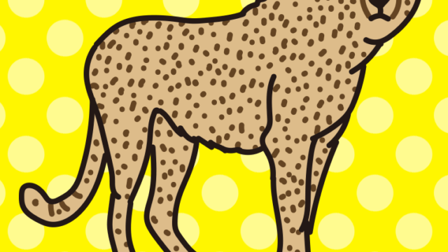 チーターのイラスト【色、背景あり】PNG