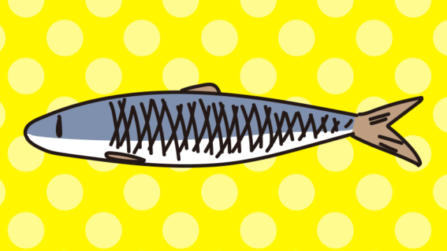 いわしのイラスト【色、背景あり】PNG