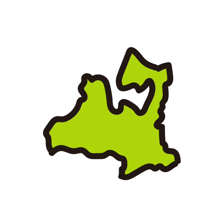 青森県の地図（簡略版）のイラスト【色あり、背景なし】透過PNG