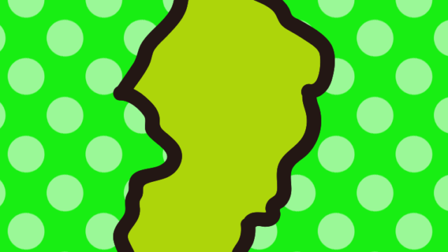 山形県の地図（簡略版）のイラスト【色、背景あり】PNG