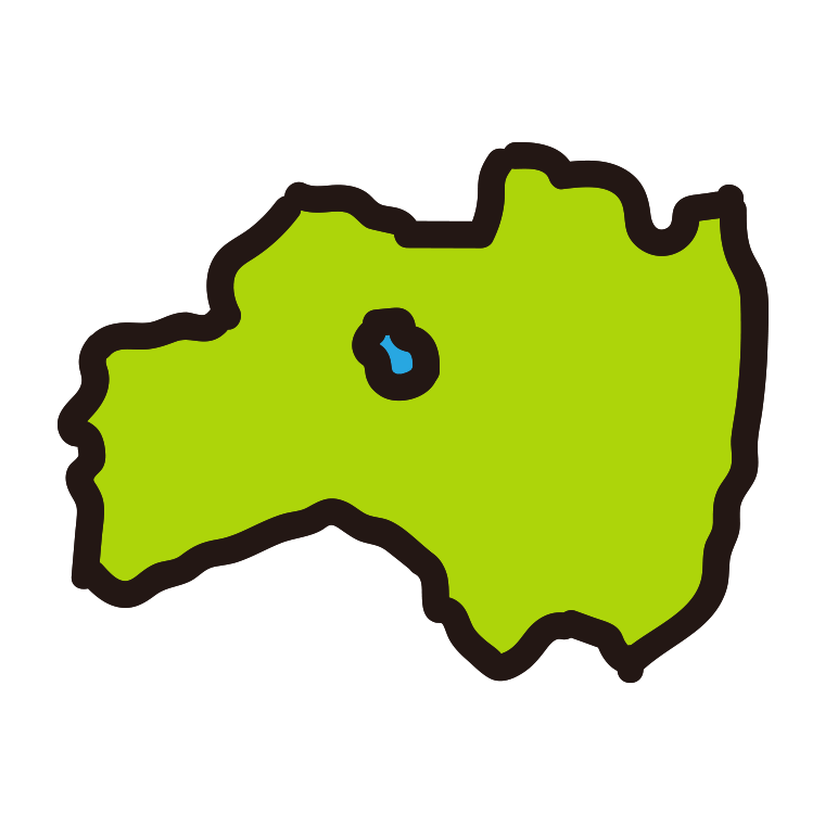 福島県の地図（簡略版）のイラスト【色あり、背景なし】透過PNG