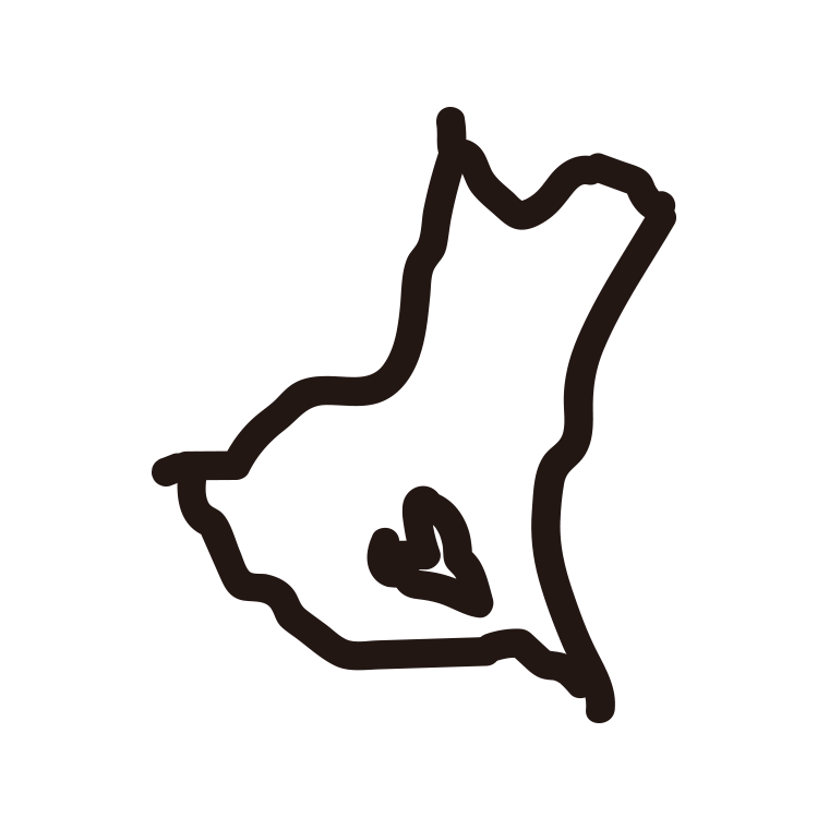茨城県の地図（簡略版）のイラスト【線のみ】透過PNG