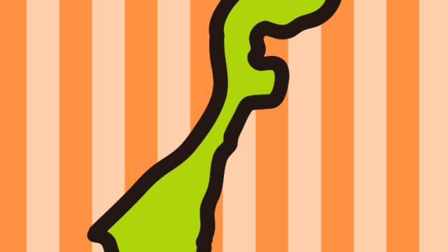 石川県の地図（簡略版）のイラスト【色、背景あり】PNG