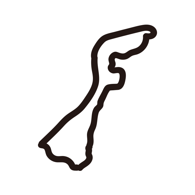 石川県の地図（簡略版）のイラスト【線のみ】透過PNG