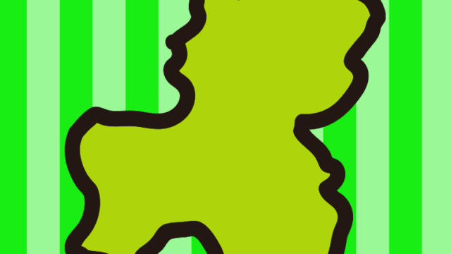 岐阜県の地図（簡略版）のイラスト【色、背景あり】PNG