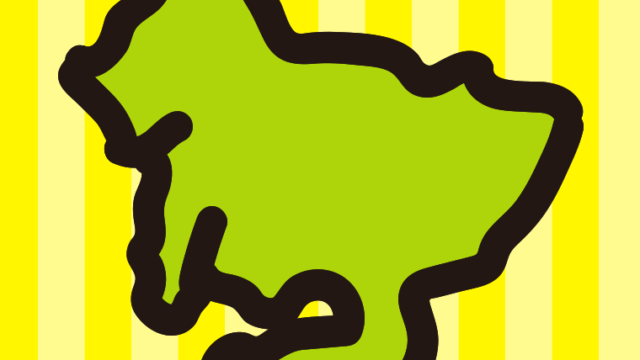 愛知県の地図（簡略版）のイラスト【色、背景あり】PNG