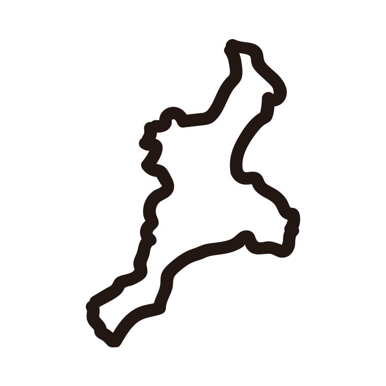 三重県の地図（簡略版）のイラスト【線のみ】透過PNG