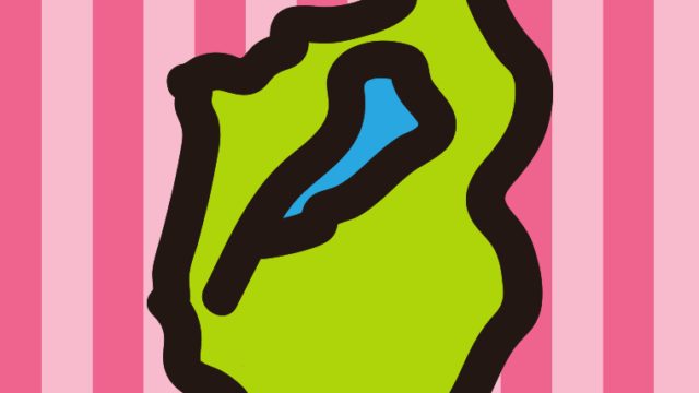 滋賀県の地図（簡略版）のイラスト【色、背景あり】PNG