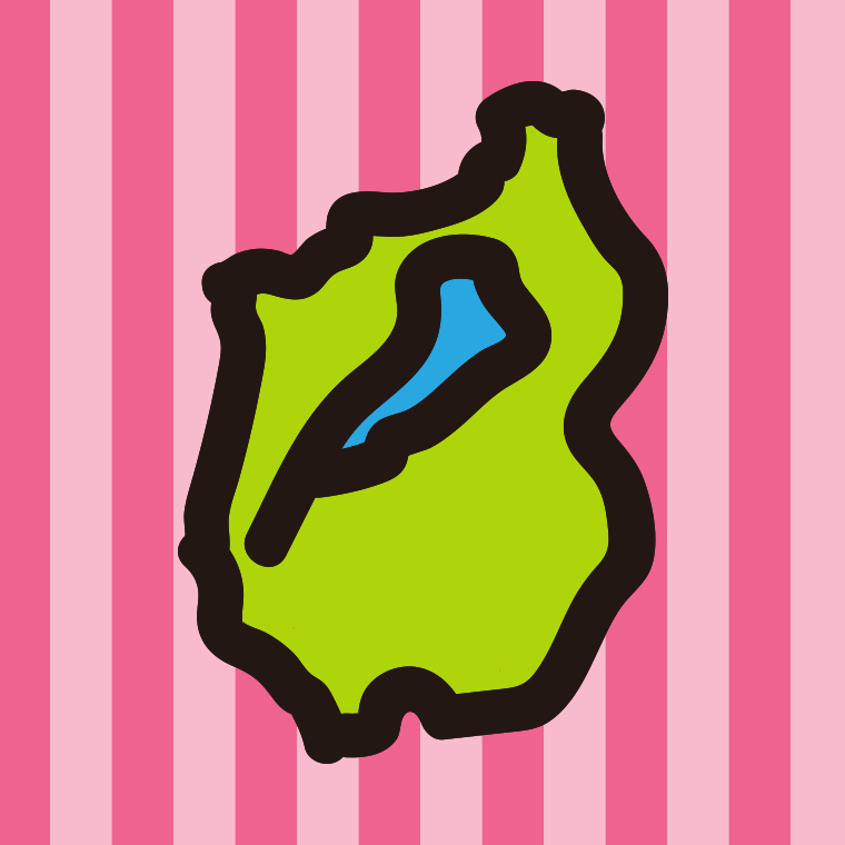 滋賀県の地図（簡略版）のイラスト【色、背景あり】PNG