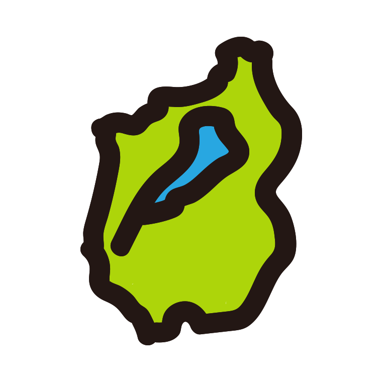 滋賀県の地図（簡略版）のイラスト【色あり、背景なし】透過PNG