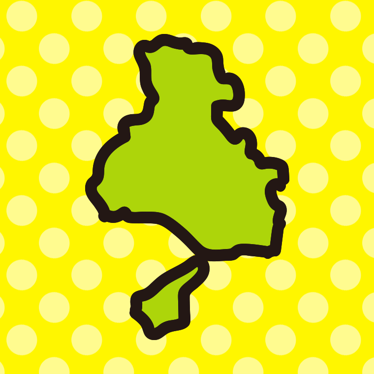 兵庫県の地図（簡略版）のイラスト【色、背景あり】PNG