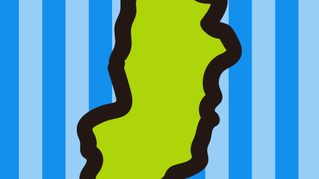 奈良県の地図（簡略版）のイラスト【色、背景あり】PNG