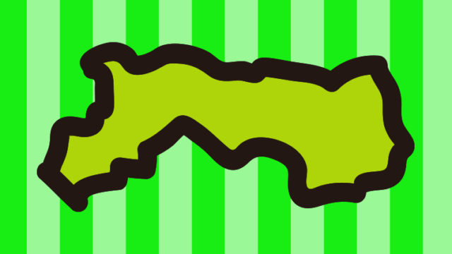 鳥取県の地図（簡略版）のイラスト【色、背景あり】PNG