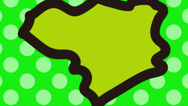 徳島県の地図（簡略版）のイラスト【色、背景あり】PNG