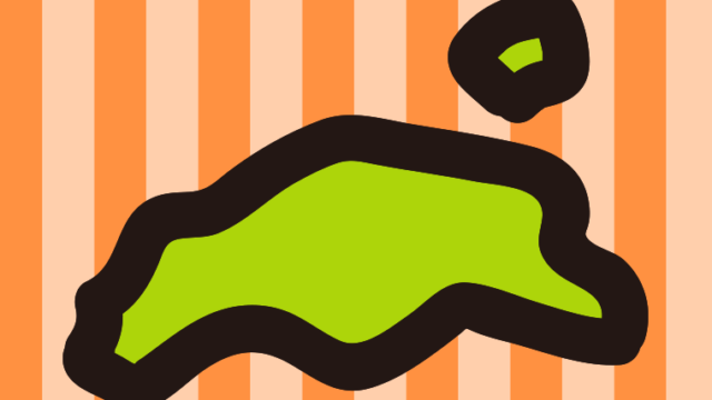 香川県の地図（簡略版）のイラスト【色、背景あり】PNG