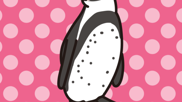 フンボルトペンギンのイラスト【色、背景あり】PNG