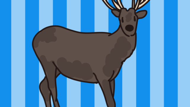 ワピチのイラスト【色、背景あり】PNG