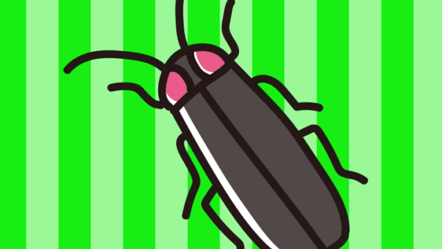 ヘイケボタルのイラスト【色、背景あり】PNG