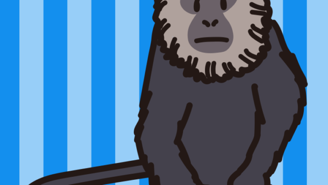 シシオザルのイラスト【色、背景あり】PNG