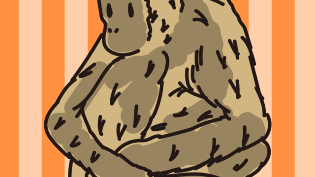 ジェフロイクモザルのイラスト【色、背景あり】PNG